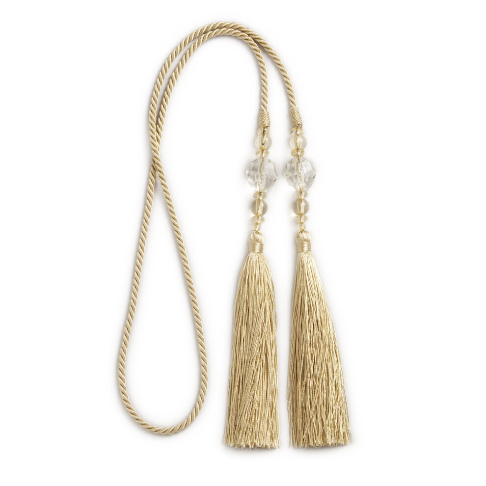Embrasse d   corative Kenney KN99715, petite taille, 55,9 cm, en corde perl   e, pour rideaux et tentures, paquet de 1, couleur taupe