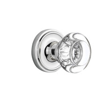Nostalgic Warehouse 712298, Puxador Simples, Roseta Clássica em Cromo Brilhante com Knob de Cristal