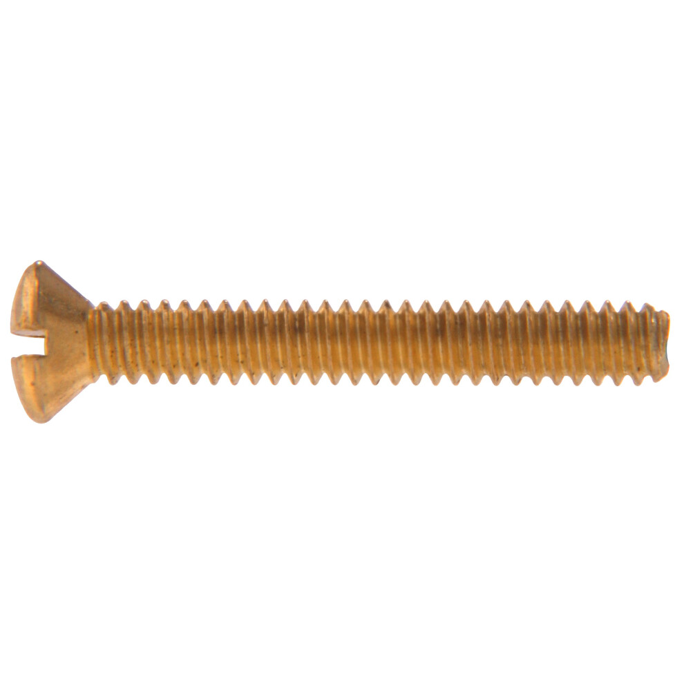 Hillman 1121 Brass Oval Head Slotted Machine Screw 10-24 X 1 In. 24-Pack 008236006360