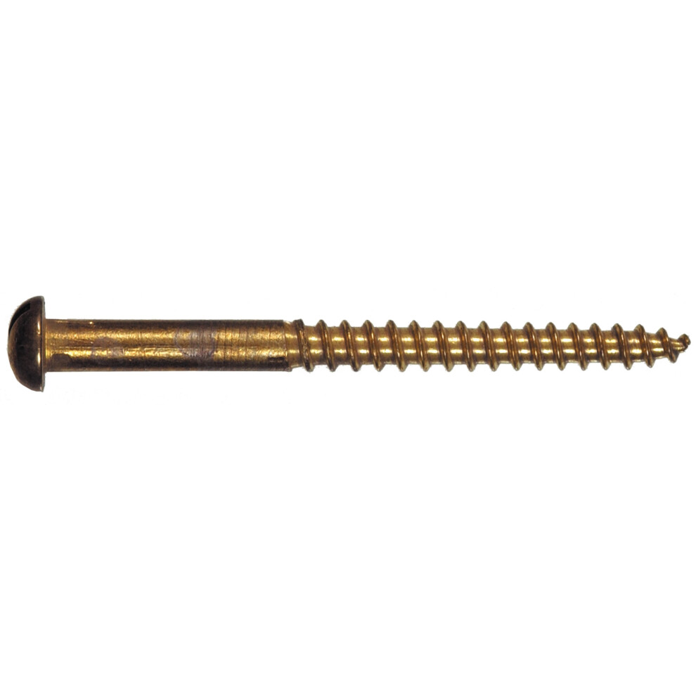 The Hillman Group 1857 8 X 1-1/2 Brass Round Head Slotted Wood Screw 20-Pack 008236013726