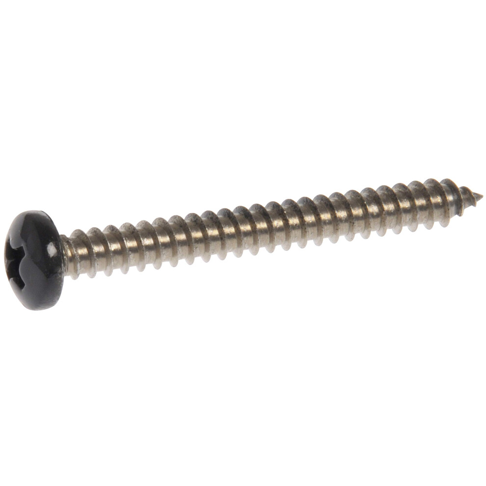 The Hillman Group 44380 10 X 2-1/2-Inch Black Pan Head Phillips Sheet Metal Screw Stainless Steel 15-Pack 008236742237