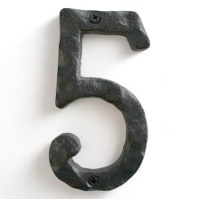 Nombres de maisons NACH pour les numeros d'adresse noire de 5,5 pouces a l'exterieur de 5,5 pouces pour la maison - Numero 5 - Nombres rustiques