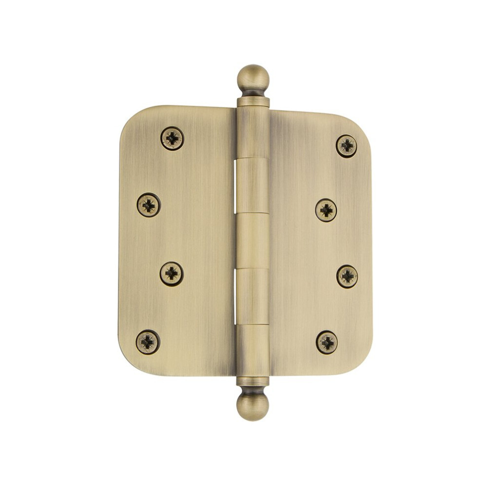 Photos - Other for Repair Grandeur Hardware 809009 4"""" Ball Tip Residential Hinge with 5/8"""" Radius Corners 4"""" x 4"""" Vintage Brass