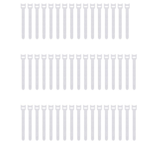Pasow 50pcs Fivelas Ajustáveis Reutilizáveis para Gestão de Cabos (6 Polegadas, Branco)
