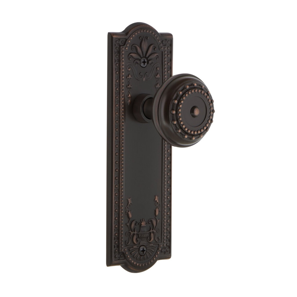 Nostalgic Warehouse Meadows Plate Privacy Meadows Door Knob In Timeless Bronze 640697024936