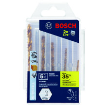 BOSCH TI5IM Ensemble de 5 Forets en Métal Revêtus de Nitrate de Titane avec Étui