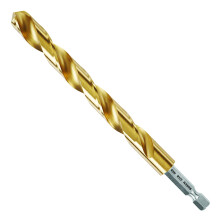 BOSCH TI2155IM 1-Piece 7/16 In. x 5-1/2 In. Titanium Nitride Coated Metal Drill Bit Impact Tough with Impact-Rated Hex Shank Ideal for Heavy-Gauge Car