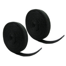 QualGear VR1-B-1-P-2PK Herbruikbare zelfgrijpende kabelbinderrol Zwart - 2 stuks