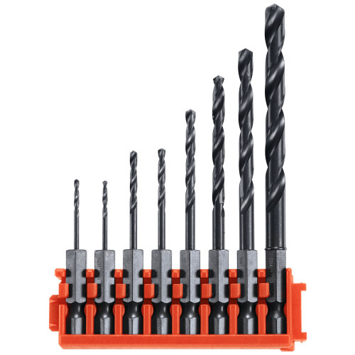 Bosch Bosch CCSDV08 Impact Tough Black Oxide Drill Bits with Clip for Custom Case System