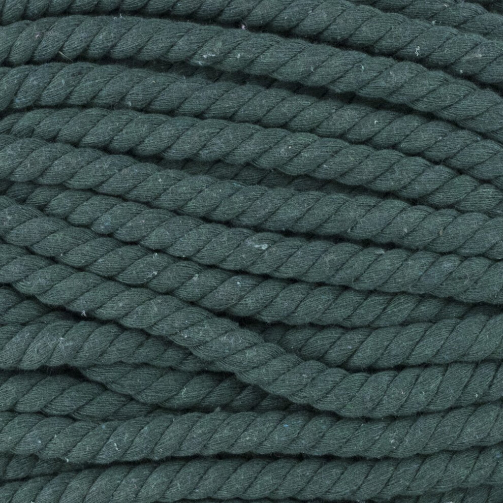 Super Soft 3 Strand Twisted Cotton Rope (Dark Green  1/4 Inch x 10 Feet)-image-OPC-PGC55CY-NEW