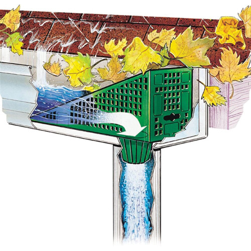 The Gutter Guard - Wedge Eliminates Downspout Pipe Clogs from Leaves and Debris - 2-Pack (2 Pack  Green) 1
