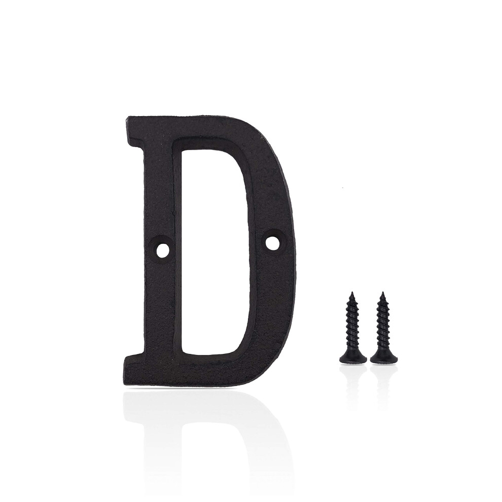 Moderne Huisnummers, Smeedijzeren Huisadres/Postbusnummer, Doe-Het-Zelf-Accessoires, 7,6 Cm Hoog (Letter D)-image