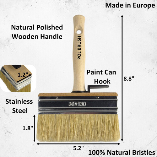 Pincel de Pintura Largo e Largura de 5 Polegadas - Alta Qualidade Europeia - Cerdas Naturais 1
