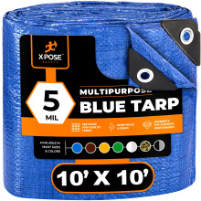 Better Blue Poly Tarp 10' x 10' - Vcecelov ochrann kryt - Lehk Odoln Vodotesn Odoln vuci povetrnostnm vlivum - Polyethylen o tloutce 5 mil