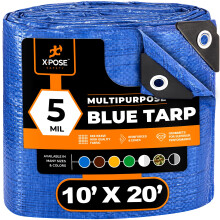 Better Blue Poly Tarp 10' x 20' - Vcecelov ochrann kryt - Lehk Odoln Vodotesn Odoln vuci povetrnostnm vlivum - Polyethylen o tloutce 5 mil