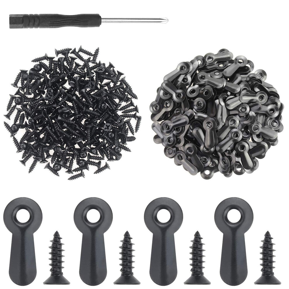 Powlankou 100 Pieces Frame Picture Turn Button And 100 Pieces Screws For Hanging Pictures Black 659499180221