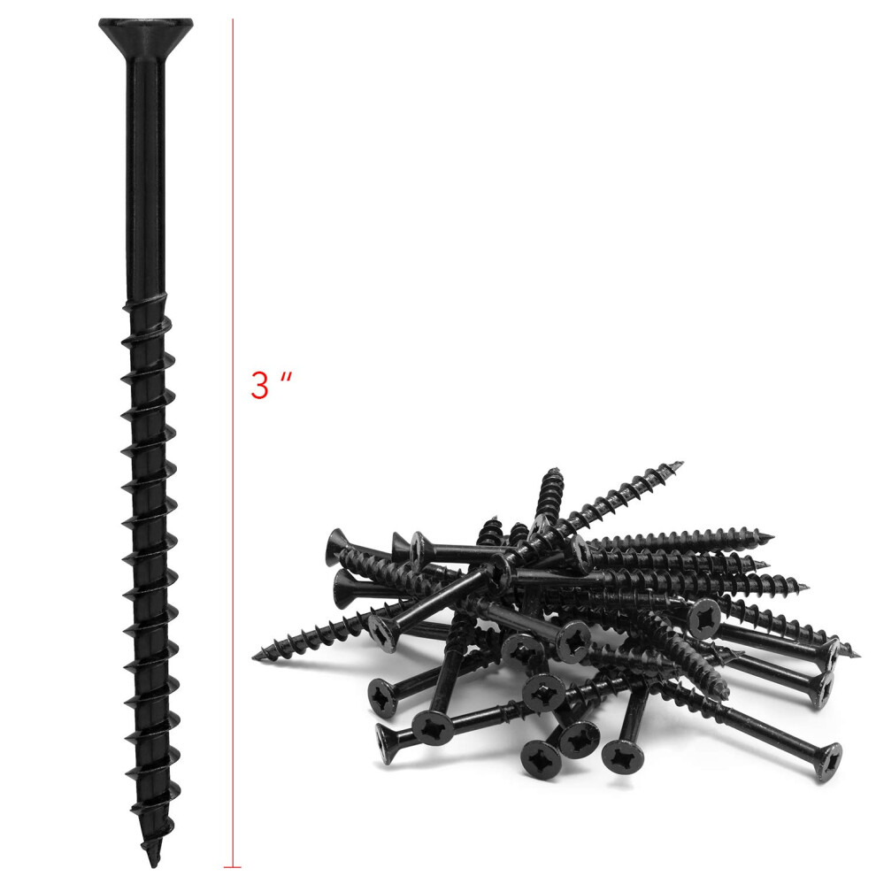 KS Hardware Door Hinge Wood Screws  3 Inch Long Wood Screws (#9  Oil Rubbed Bronze  Pack of 24)