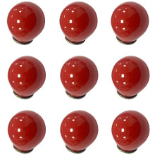 FarBoat 10Pcs Pequenos Botões Redondos Cerâmicos para Móveis (Vermelho, 0.9inch)