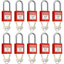 SAFBY Cadeados de Segurança, Cadeados com Chave Diferente, Loto para Estações (Vermelho 1-10)