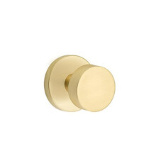 EMTEK Disk Rosette Privacy Set with Matching Finish Round Knob - Choice of 7 Finishes - 5209ROUUS4 - Satin Brass (US4)