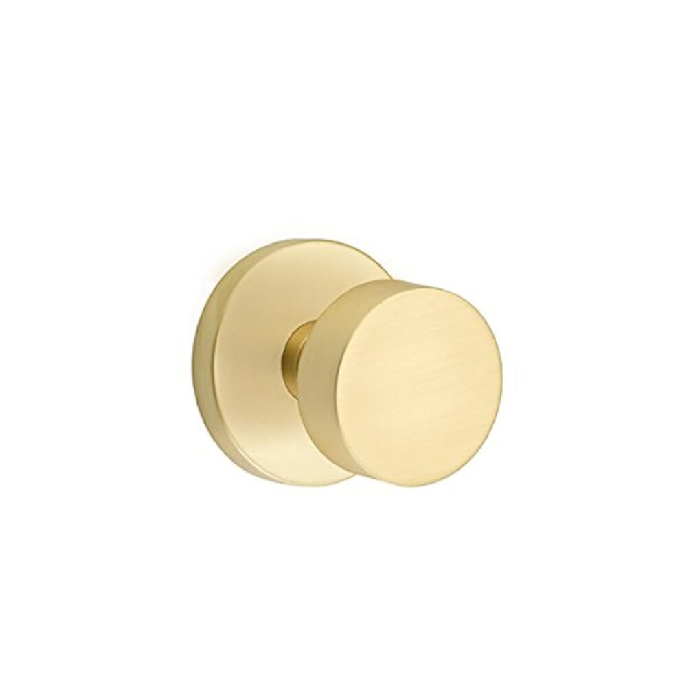 Emtek Disk Rosette Privacy Set With Matching Finish Round Knob - Choice Of 7 Finishes - 5209Rouus4 - Satin Brass (Us4) 300676557243