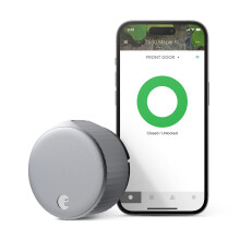 August Home  Silver Wi-Fi Connected Smart Keyless Entry Door Lock  Electronic Door Lock Fits Your Existing Deadbolt in Minutes  AUG-SL05-M01-S01