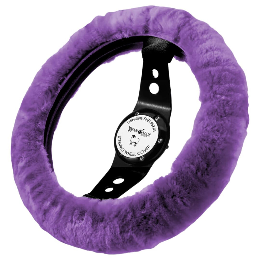 Andalus Brands Australian Sheepskin Steering Wheel Cover Anti-Slip Universal 15 Inch Fuzzy Steering Wheel Cover Offers A Plush Velvet-Like Touch Eco 721456911961
