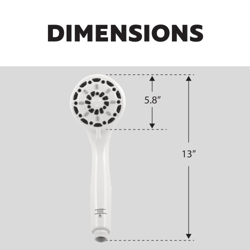 Waxman Serene 3"""" Handheld Shower Head with 3 Spray Settings  White 2
