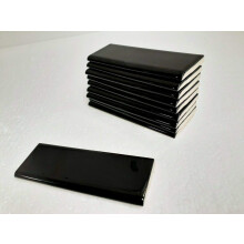 Black 2x6 in Ceramic Tile Bullnose Trim Edge 2 x 6 inch American Olean Box 10 Piece