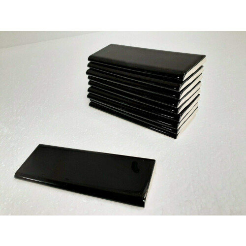 Borda de Azulejo Cerâmico Preto 2x6 polegadas American Olean Caixa 10 Peças