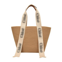 (Coffee color) Seaside weaving straw woven bag