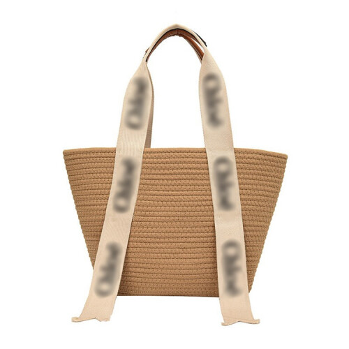 (Coffee color) Seaside weaving straw woven bag