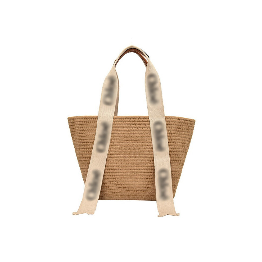 (Coffee Color) Seaside Weaving Straw Woven Bag Blue