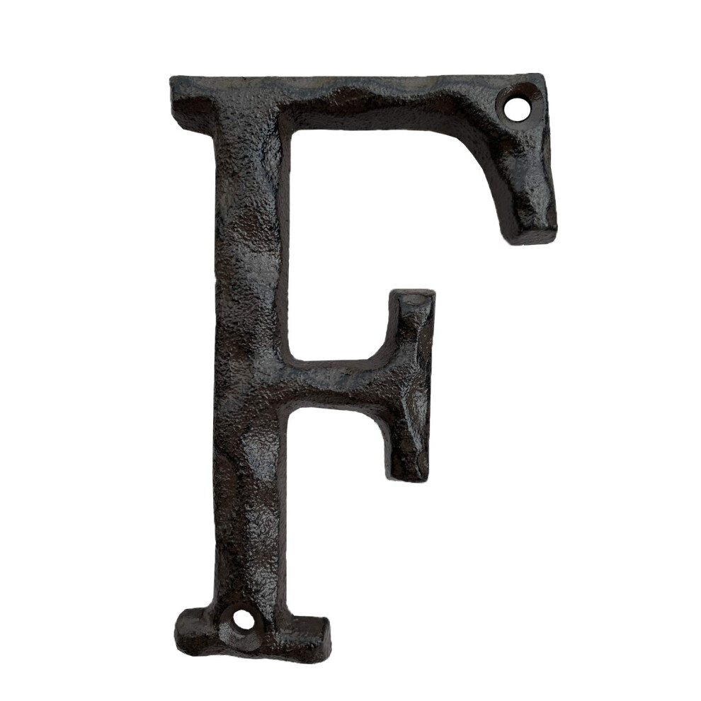 Lettre De Maison En Fonte De 5 Pouces De Hauteur, Lettre D'adresse De Maison Parfaitement Assortie Aux Num Ros De Maison En Fonte De 5,5 Pouces (F)-image