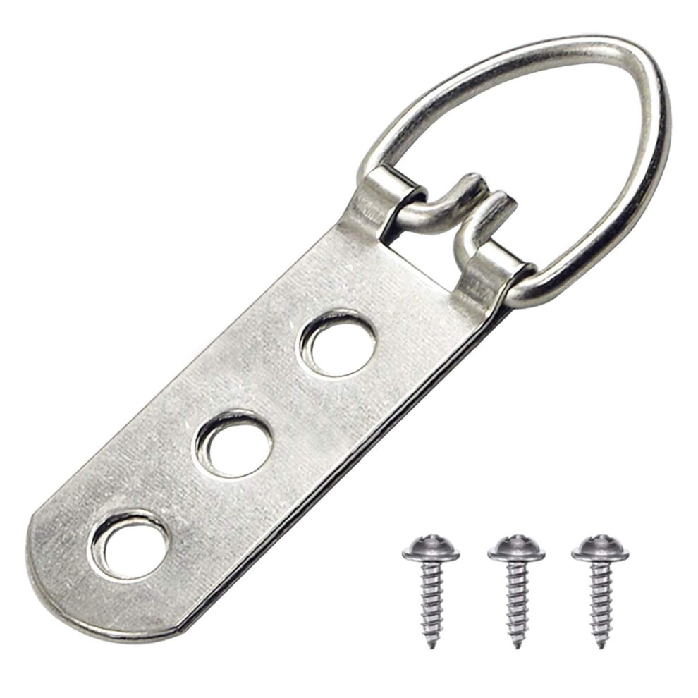 30Pack D-Ring Picture Hangers With Screws Heavy Duty Picture Frames 3 Holes Clasp Picture Hang Solutions For Hanging Clock Paintings Artwork Picture 745103366157