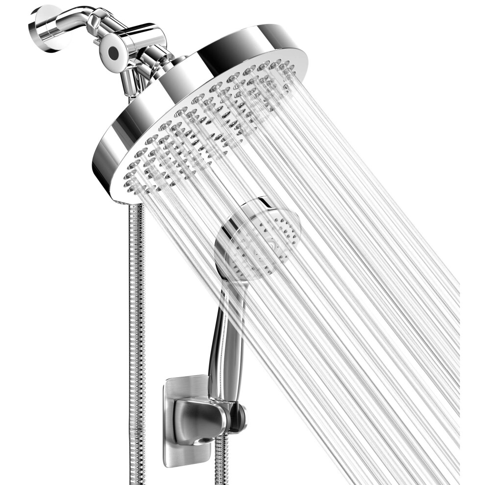 Shower Head With Handheld Combo 6 Inch High Pressure Rainfall Showerhead With Hand Held 70 Inch Hose For Bath - Adjustable Swivel Shower Head Spray A 724456496698