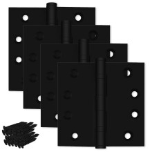 Finsbury sprzet czarne ciezkie drzwi zawias Mat Mat Black Ball Lozysko 4x4 cala ciezkie - zestaw 6 solidnych matowych czarnych zawiasw (plaski c