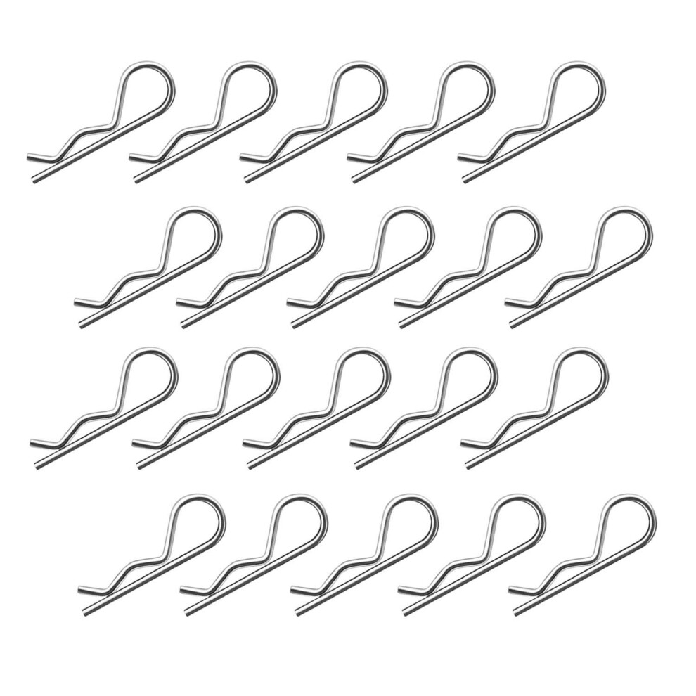 20Pcs R Clips Retaining Cotter Pins Heavy Duty Zinc Plated Cotter Pin Hairpin Assortment Kit For Use On Hitch Pin Lock Systems - M2.5 X 55Mm 8431269939732