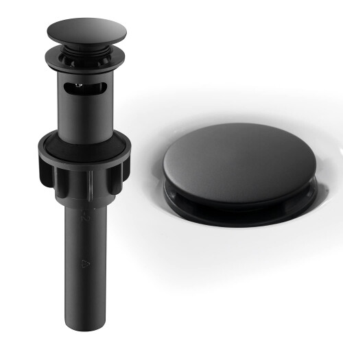 Valvola Scarico Lavabo Tappo Lavandino Bagno Pop Up Nero Set Di Scarico Per Lavabo Con
