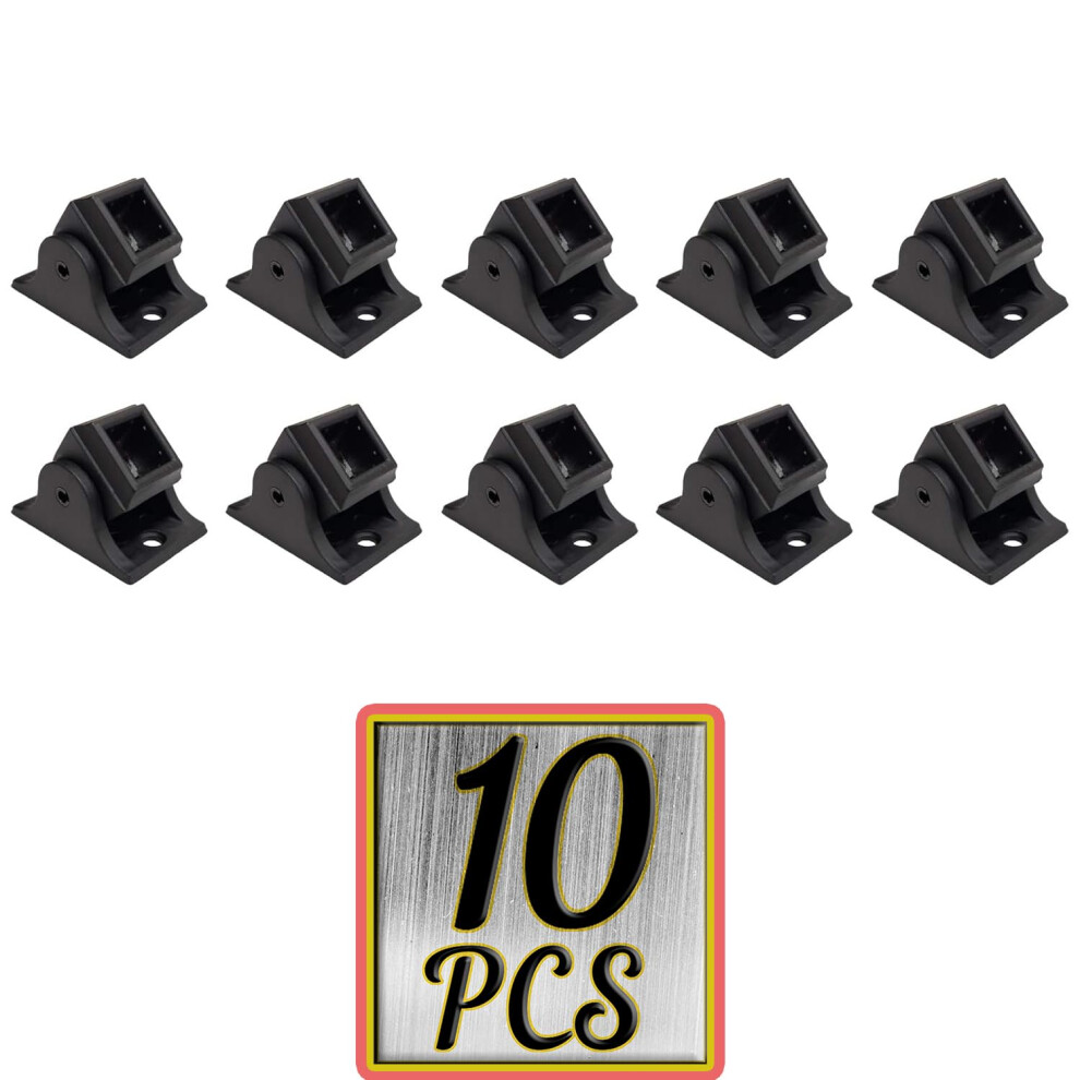 Baluster Screw Down Swivel Shoe with Set of Screws - for Use with 1/2"""" Square Iron Balusters - Set of 10 (Satin Black) - DH-61