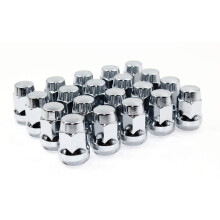 Zestaw 20 sztuk Veritek 1/2x20mm Chrome 19mm 3/4 Hex 1.4 """" Dlugosc calkowita 1 sztuka Acorn Stozkowe nakretki z koncσwka do Forda Jeepa
