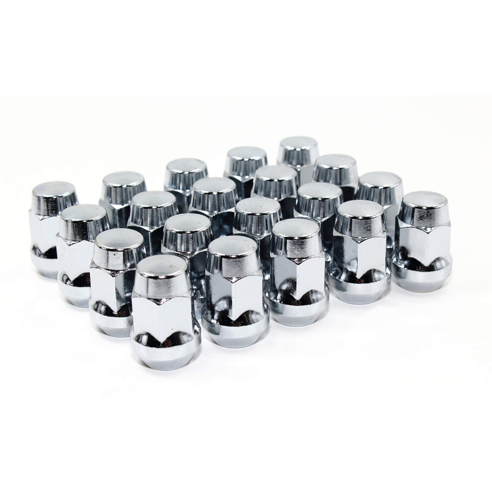 Set Of 20 Veritek 1/2X20mm Chrome 19Mm 3/4 Hex 1.4"""" Overall Length 1 Piece Acorn Conical Seat Lug Nuts For Ford Jeep 680044050492