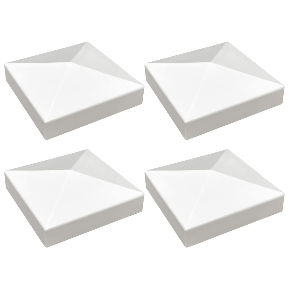 4 Pack 4Inch Vinyl Pyramid Style Fence Post Cap/Vinyl Post Caps For 4"""" X 4"""" Vinyl Fence Post - White Pvc/Vinyl Fence Post Cap 610452192293
