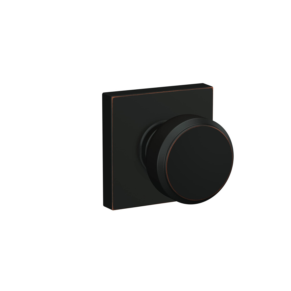 Photos - Door Handle Schlage F10 BWE 716 COL Bowery Knob with Collins Trim Hall & Closet Passage Door Lock Aged Bronze F10 BWE 716 COL 16-080 10