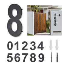 AOSION 8 Inch House Number Floating Stainless Steel 304 Home Street Number Sign Large Address Numbers with Screws Easy to Install Matt Black (Number