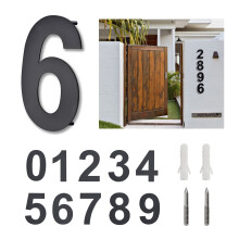 AOSION 8 Inch House Number Floating Stainless Steel 304 Home Street Number Sign Large Address Numbers with Screws Easy to Install Matt Black (Number