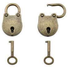 JianLing 2 sets mini antieke bronzen sloten en sleutels retro vintage klein metalen hangslot archaize stijl slot mini slot met sleutel (1 slot + 1 sl