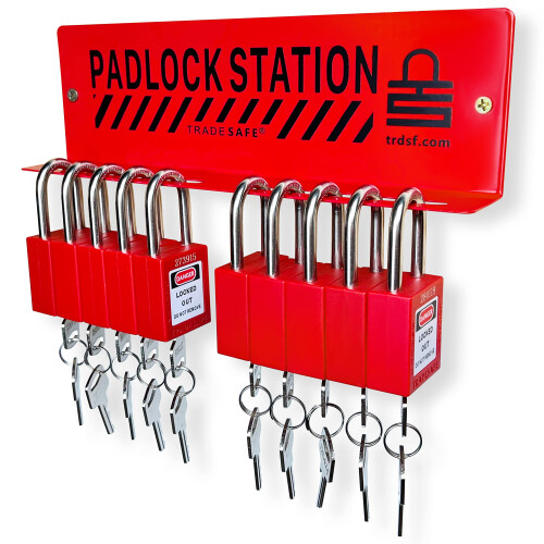 TRADESAFE Lockout Tagout Locks Station - Loto Locks Rack with 10 ...