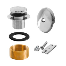 Kit di montaggio per tappo di scarico per vasca da bagno SENTO Tip-Toe cromato Adatto sia per filtro da 1-1/2 pollici che per tappo da 1-5/8 poll