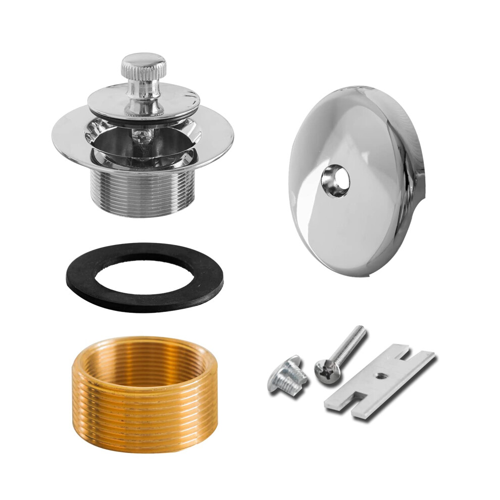 Sento Chrom-Ablaufgarnitur Zum Heben Und Drehen Von Badewannen, Stopfen-Set, Passend F R Siebe Und Stopfen Mit 1-1/2 Zoll Oder 1-5/8 Zoll, Robust-image